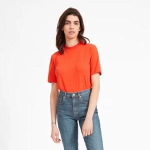 Everlane The Mockneck Tee in Orange, XXS